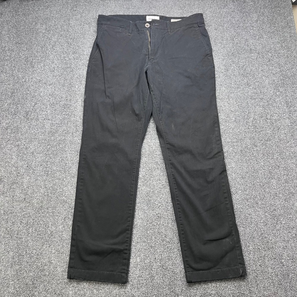Goodfellow Every Wear Chino Athletic Fit Stretch Black Cotton Trousers Pants